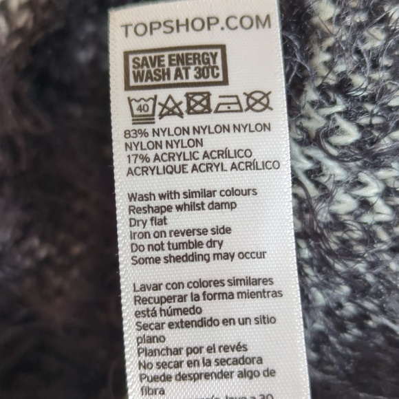 TOPSHOP Snowflake Textured  Warm Fuzzy Eyelash Sweater - Picture 8 of 8